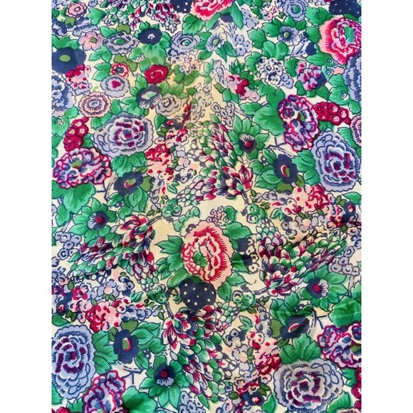 Silk Scarf Anne Fogarty for David Schwab 21" x 20.5" Blue Floral Print Japan - Picture 3 of 7